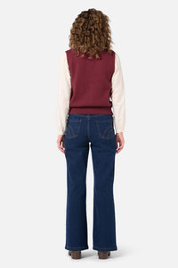 Princess Highway - Ditsy Embroidered Knit Vest - plum