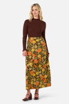 Princess Highway - Gloria 70'S Floral Midi Skirt - chocolate