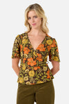 Princess Highway - Gloria 70'S Floral Top - chocolate