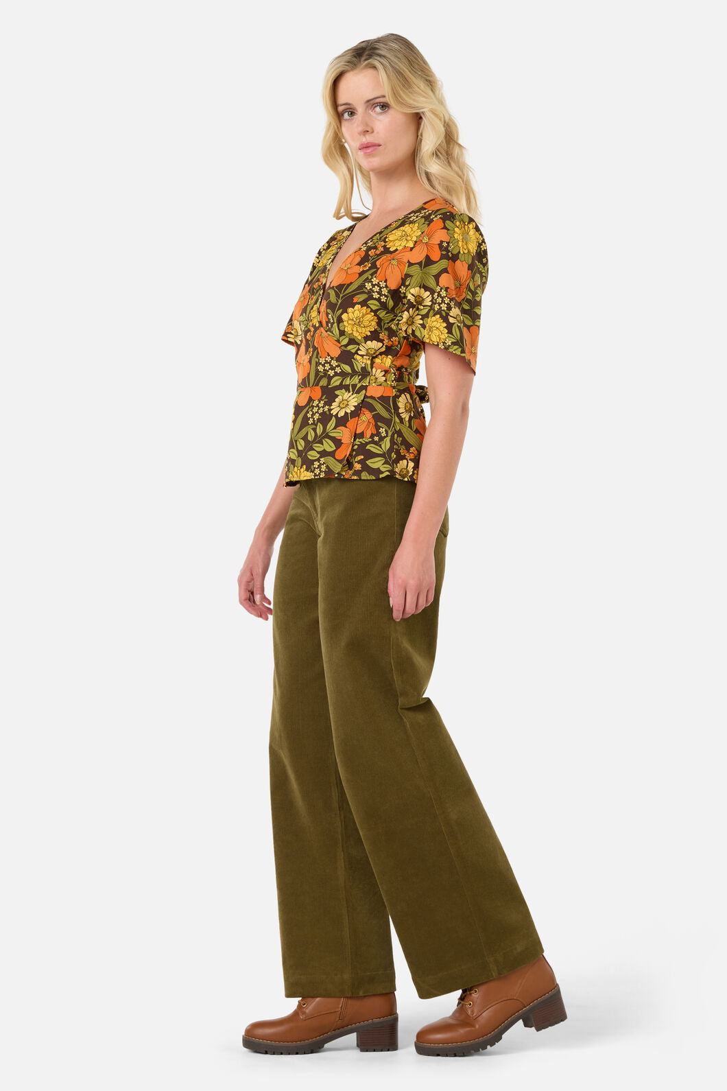 Princess Highway - Gloria 70'S Floral Top - chocolate