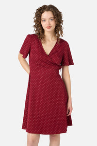 Princess Highway - Dolly Spot Wrap Dress - red