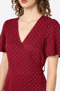 Princess Highway - Dolly Spot Wrap Dress - red