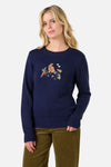 Princess Highway - Lola Rabbit Embroidered Jumper - navy