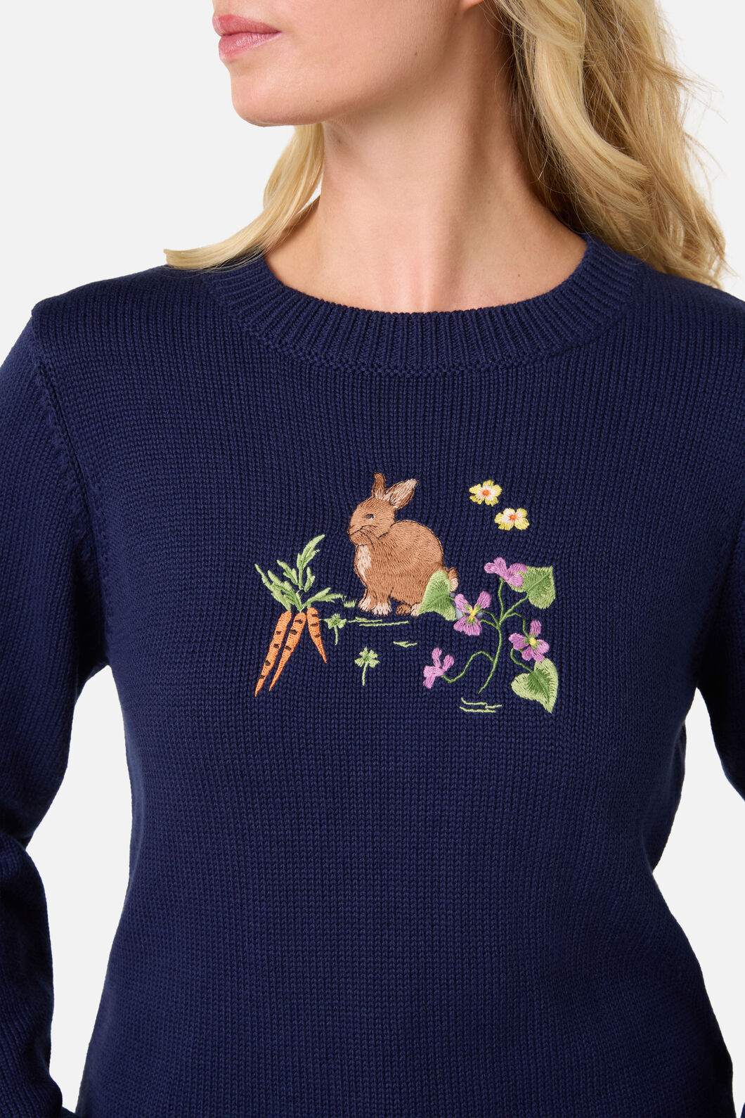 Princess Highway - Lola Rabbit Embroidered Jumper - navy
