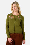 Princess Highway - Lola Rabbit Emb Cardigan - olive-green