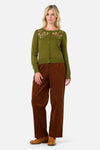 Princess Highway - Lola Rabbit Emb Cardigan - olive-green