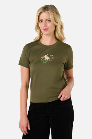 Princess Highway - Lola Rabbit Printed Tee - olive-green