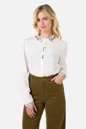 Princess Highway - Garden Embroidered Blouse - cream