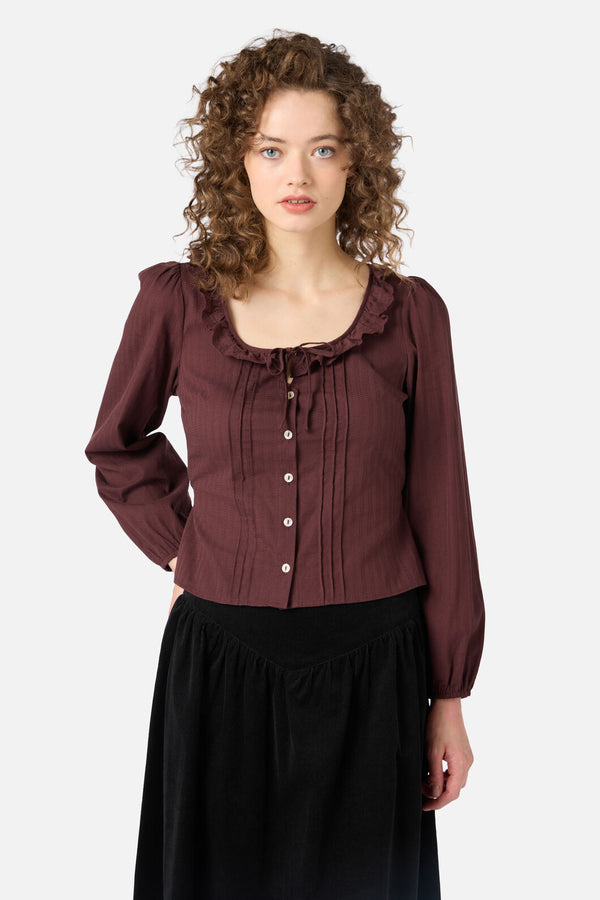 Princess Highway - Willow Prairie Long Sleeve Top - chocolate