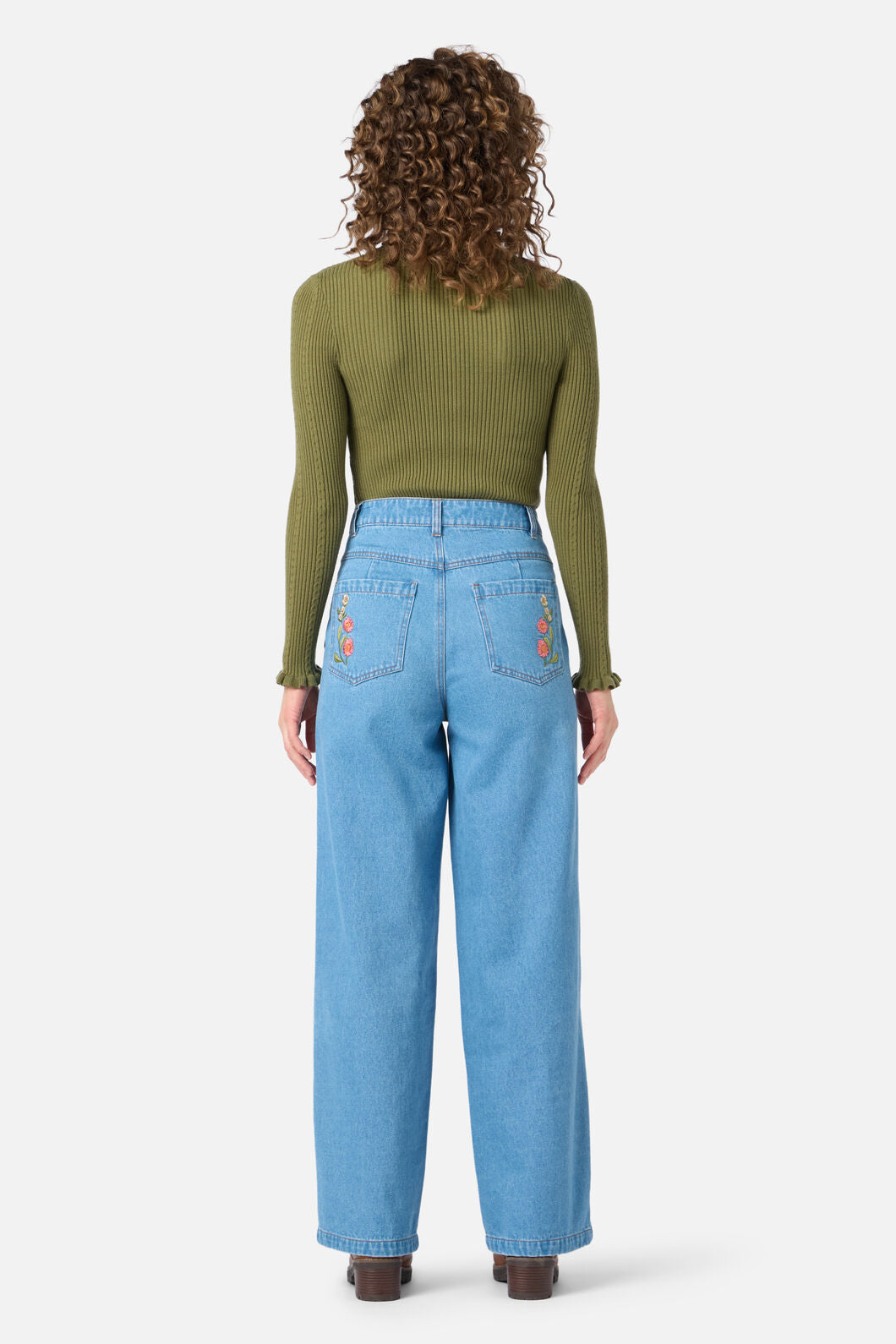 Princess Highway - Native Embroidered Jean - blue-denim