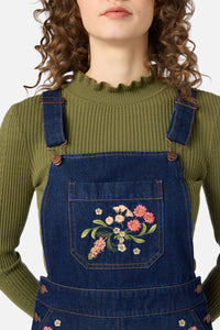 Princess Highway - Native Embroidered Pinafore - blue-denim
