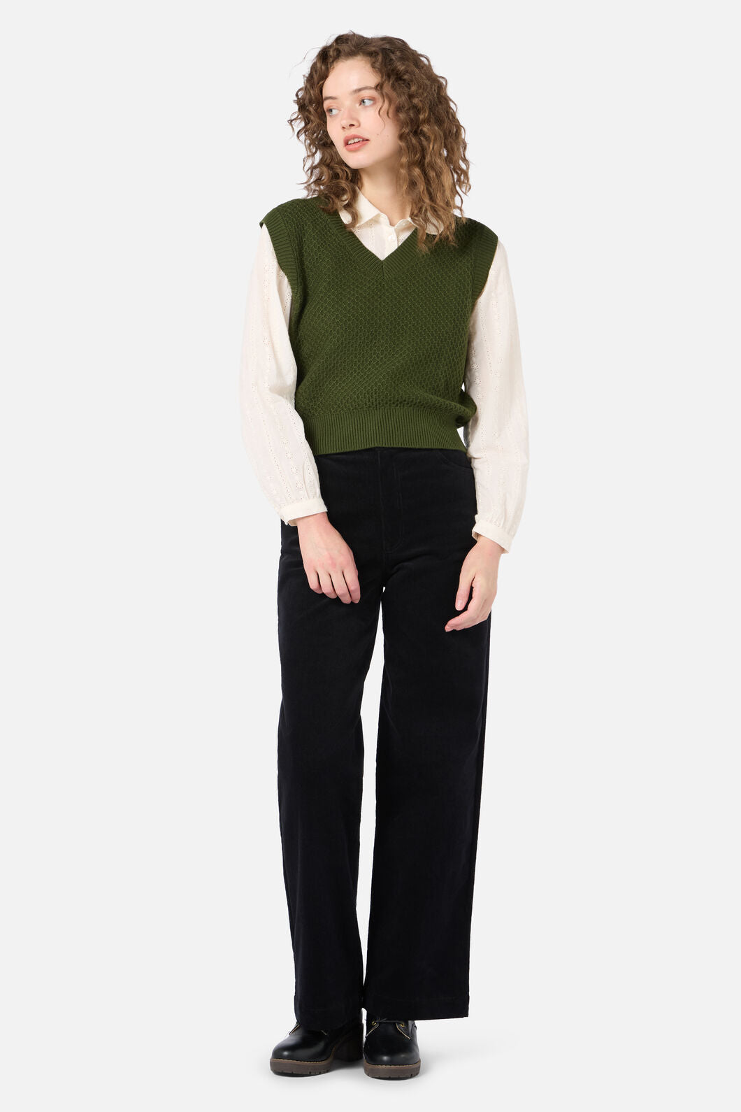 Princess Highway - Addison Textured Knit Vest - olive