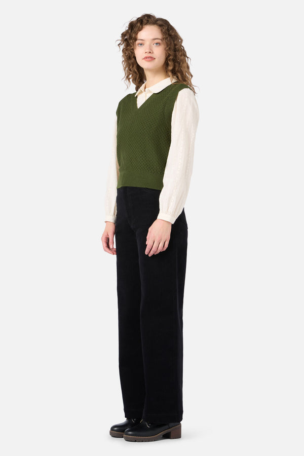 Princess Highway - Addison Textured Knit Vest - olive