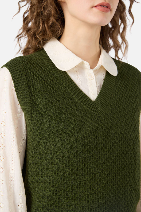 Princess Highway - Addison Textured Knit Vest - olive