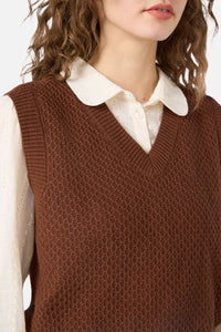 Princess Highway - Addison Textured Knit Vest - chocolate