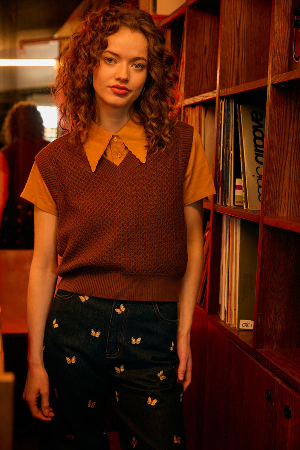 Princess Highway - Addison Textured Knit Vest - chocolate