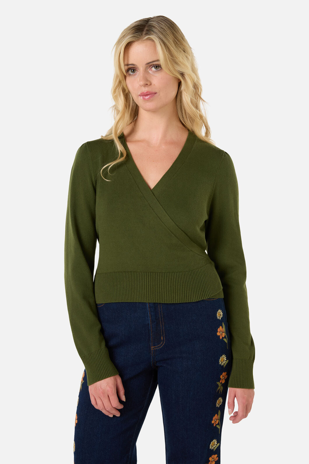Princess Highway - Tilly V Neck Wrap Cardi - olive