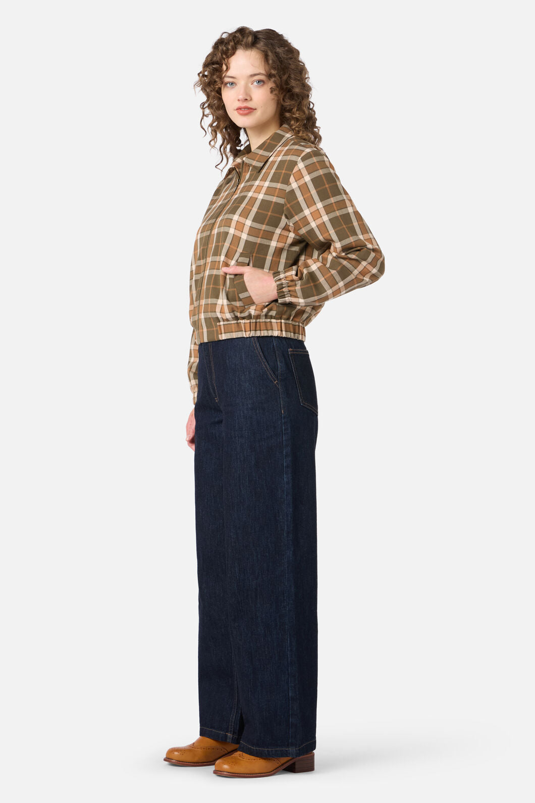 Princess Highway - Vera Check Bomber Jacket - green