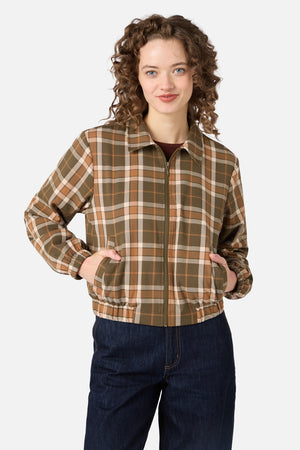 Princess Highway - Vera Check Bomber Jacket - green