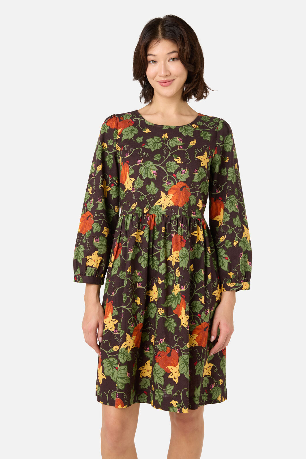 Princess Highway - Pumpkin Long Sleeve Dress - chocolate