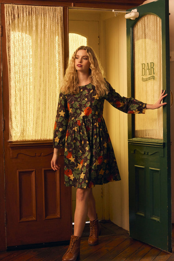 Princess Highway - Pumpkin Long Sleeve Dress - chocolate