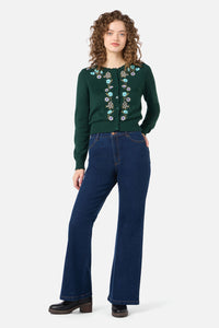 Princess Highway - Gloria Embroidered Cardigan - teal