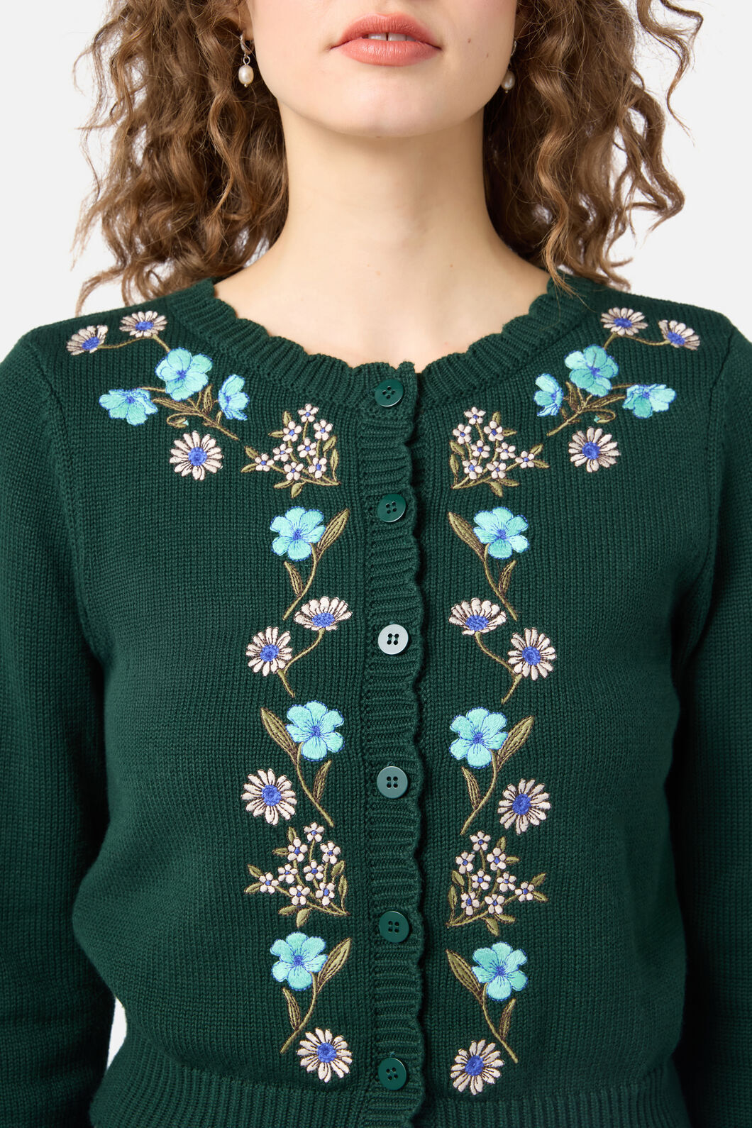 Princess Highway - Gloria Embroidered Cardigan - teal