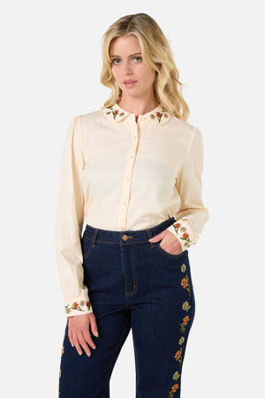 Princess Highway - Gloria Embroidered Blouse - cream