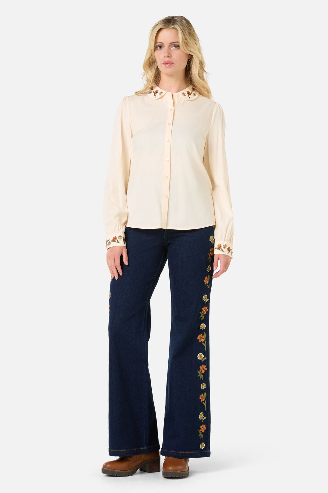 Princess Highway - Gloria Embroidered Blouse - cream