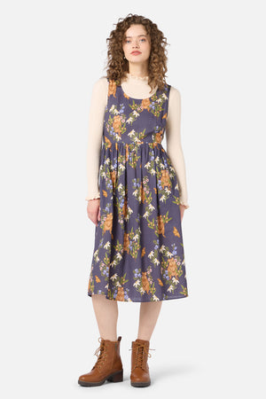 Princess Highway - Quokka & Flora Midi Dress - navy