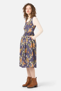Princess Highway - Quokka & Flora Midi Dress - navy
