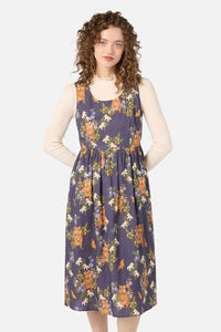 Princess Highway - Quokka & Flora Midi Dress - navy