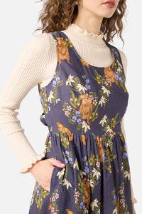 Princess Highway - Quokka & Flora Midi Dress - navy