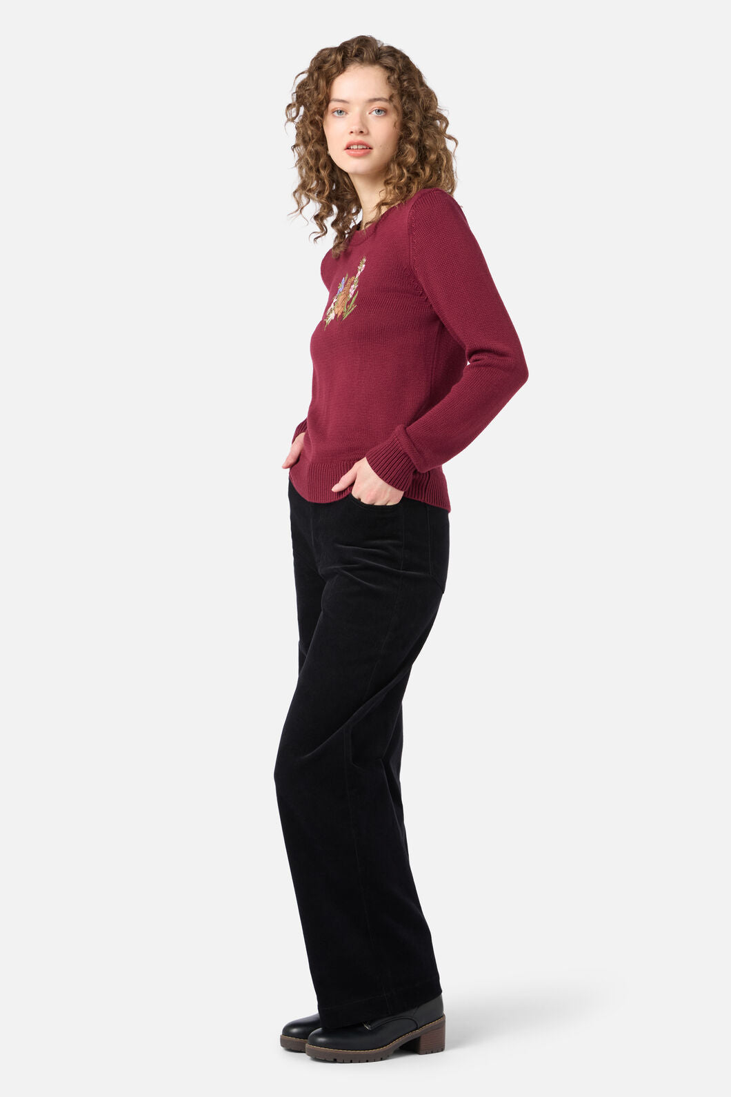 Princess Highway - Quokka Embroidered Jumper - rose
