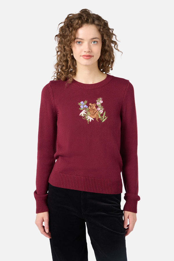 Princess Highway - Quokka Embroidered Jumper - rose