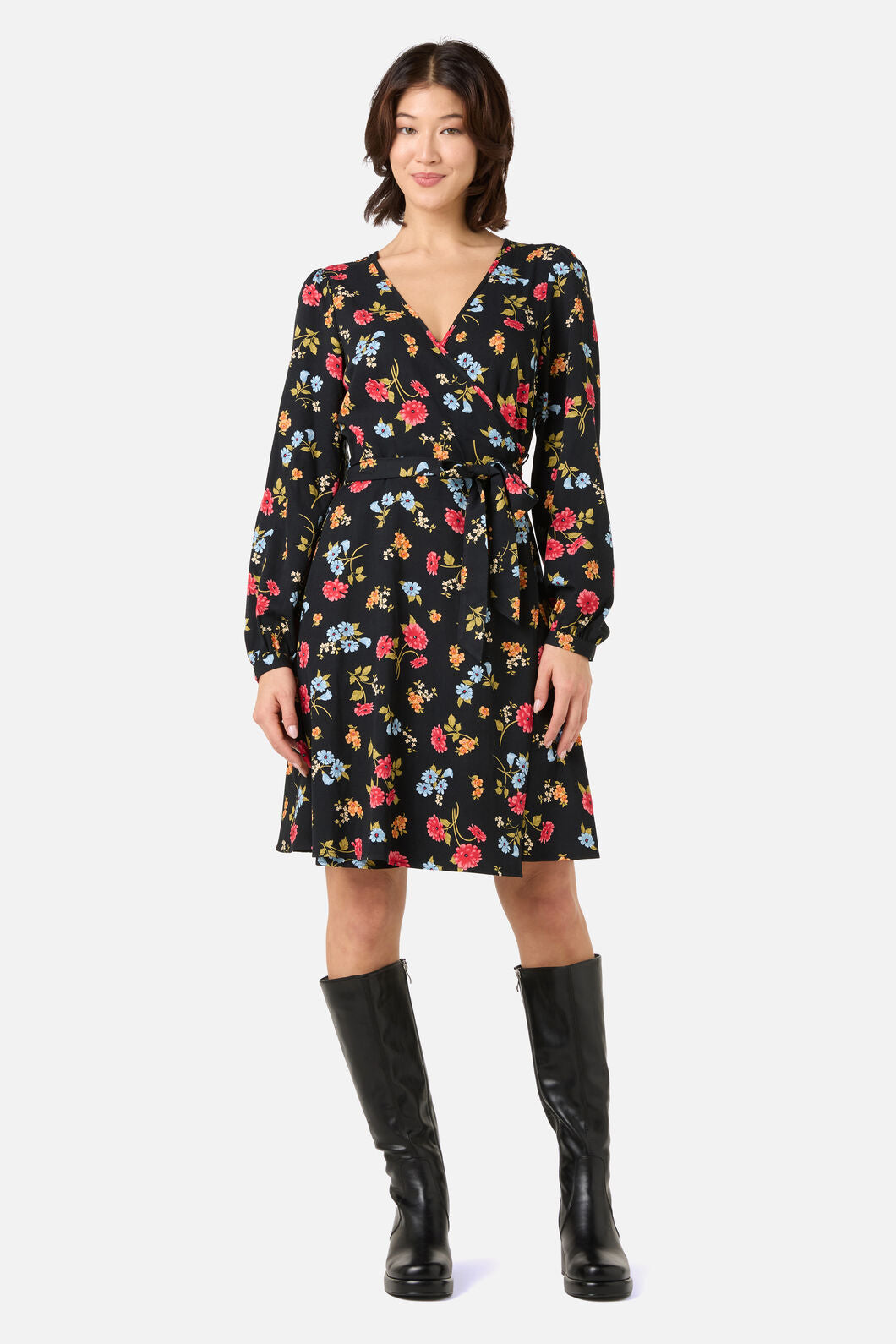 Princess Highway - Winona Flower Wrap Dress - black