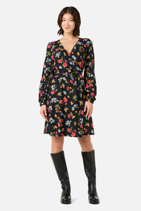 Princess Highway - Winona Flower Wrap Dress - black
