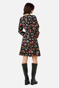 Princess Highway - Winona Flower Wrap Dress - black