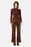 Princess Highway - Winona Flower Corduroy Jean - chocolate