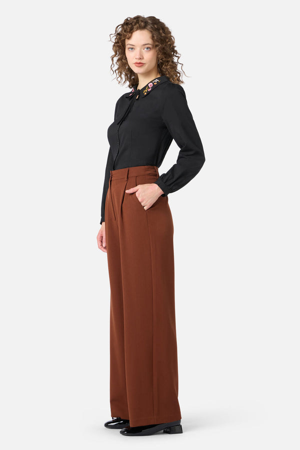 Princess Highway - Winona Flower Emb Blouse - black