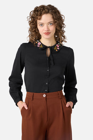 Princess Highway - Winona Flower Emb Blouse - black