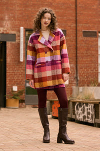 Princess Highway - Molly Check Coat - pink-gold