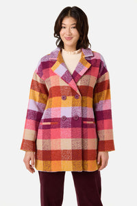 Princess Highway - Molly Check Coat - pink-gold