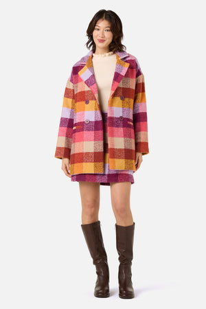 Princess Highway - Molly Check Coat - pink-gold