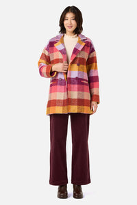 Princess Highway - Molly Check Coat - pink-gold