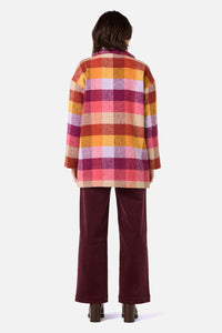 Princess Highway - Molly Check Coat - pink-gold