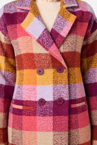 Princess Highway - Molly Check Coat - pink-gold