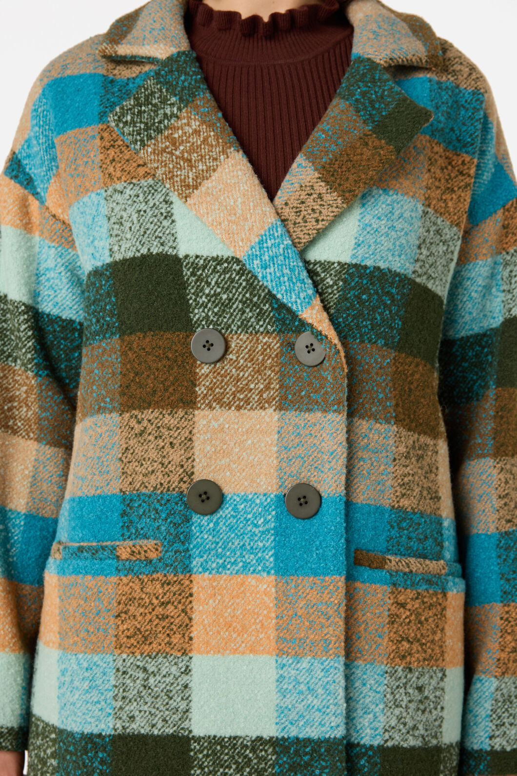 Princess Highway - Molly Check Coat - green-blue