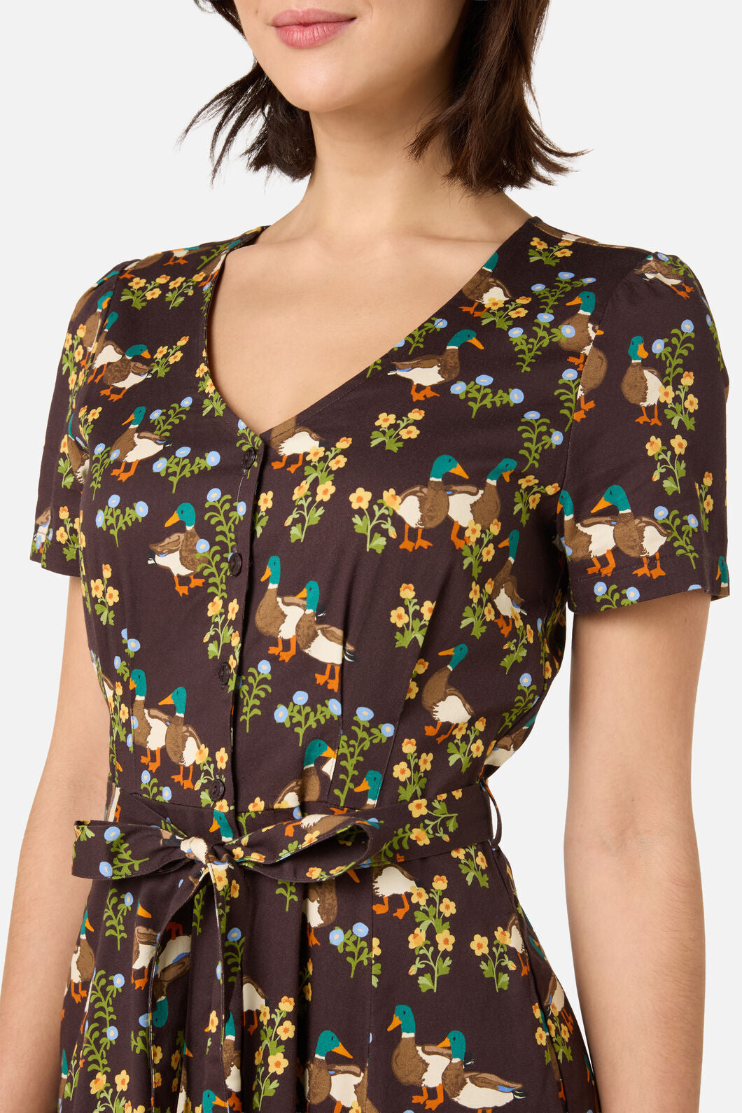 Princess Highway - Sweet Ducks Midi Dress - chocolate
