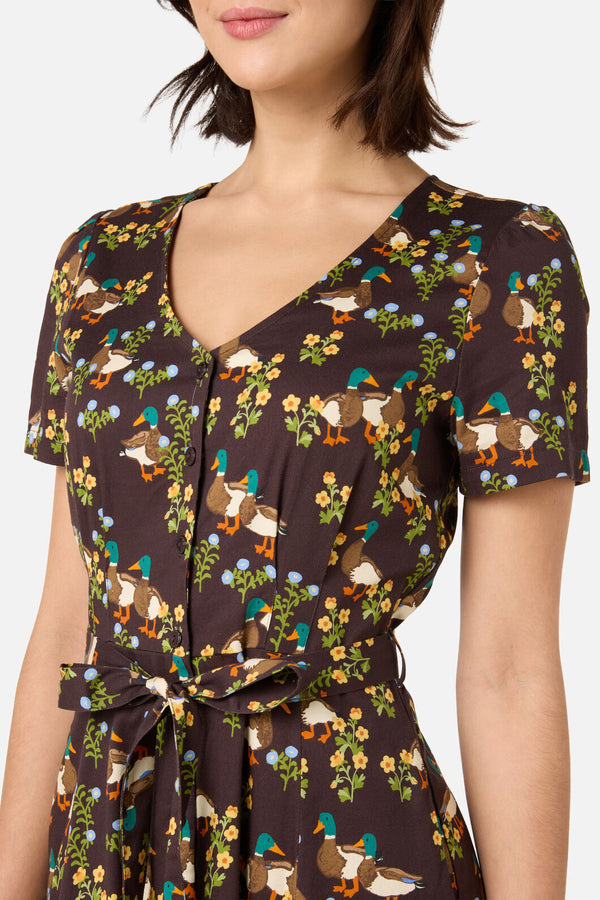 Princess Highway - Sweet Ducks Midi Dress - chocolate
